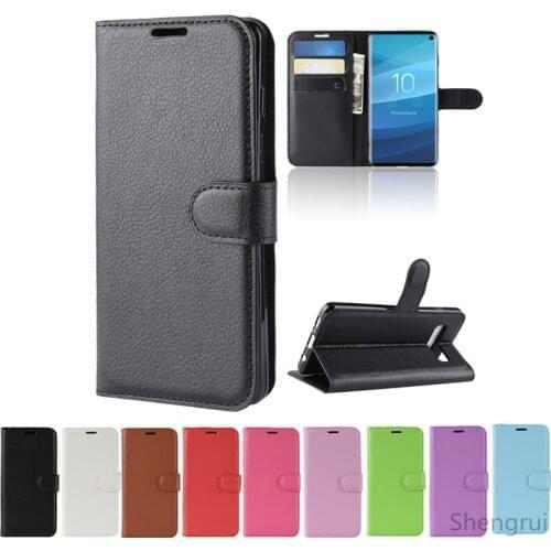 100pcs/Lot Litchi Pattern Flip PU Leather Wallet Phone Case For Samsung S10E S10 Plus 5G Xcover Pro A01 M30S M21 Lychee grain