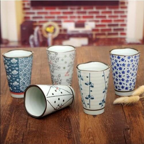 300ml Five sets of coffee milk mugs gift set Japanese style suit and wind retro ceramic mug