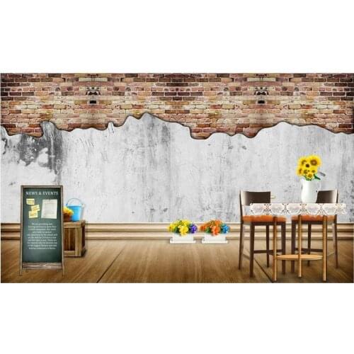 3D wall murals wallpaper custom picture mural map wall paper Dilapidated cement brick wall decoration 3d living room wallpaper
