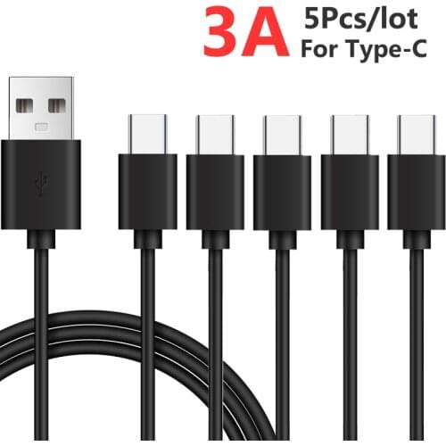 5Pcs/lot Type C 3A Phone Cable For Samsung Galaxy S21 FE S20 Ultra A72 A52 A32 A22 A12 F22 5G Fast Charging USB C Charger Cable