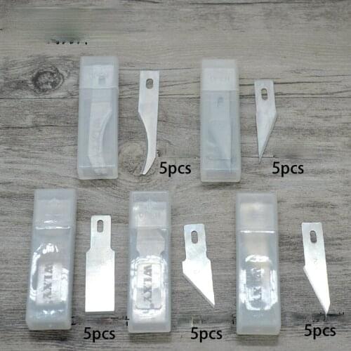 5PCS Metal Model Carving Knife Penknife Mobile Phone Film Art Knife Blade Special Carving Blade Sharp Blade