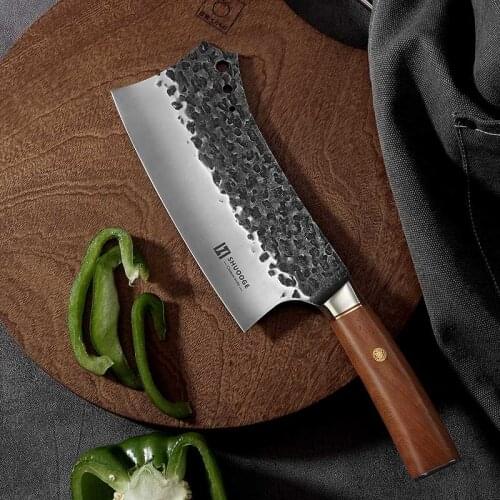 5Cr15Mov Slicing Knife 7 inch Chinese Kitchen Knife Meat Fish Vegetables Chef Knives Super Sharp Blade Rosewood Cleaver