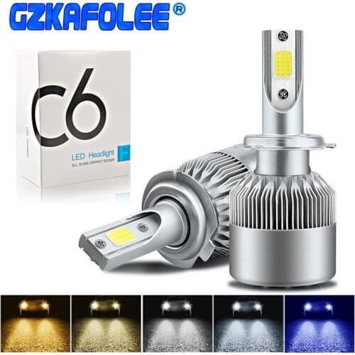 C6 H16 H4 Led Headlight Hulbs H11 LED Car Lights H7 880 H3 HB3 9005 HB4 9006 H13 6000K 36W 12V 24V 8000LM Auto Headlamps