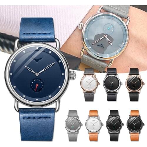 Mens Quartz Watch 41mm Dial Width Strap Adjustable Waterproof Simple Fashion Comfortable to Wear Watch A66