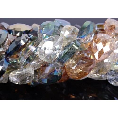 Czech Crystal 13x18mm Faceted Teardrop Spacer Loose Beads Strand Magic Color 5 Strands/ Pack