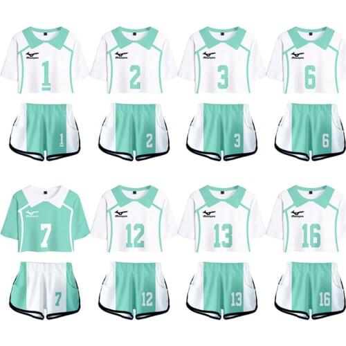 Haikyuu Aobajohsai High Summer Cosplay Costume Girls Jersey Toru Oikawa Hajime Iwaizumi Sportswear Cheerleader Tee Sexy Costume