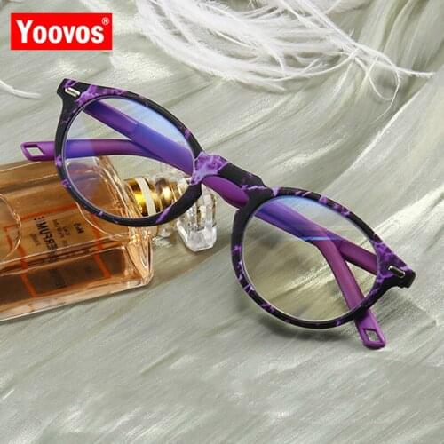 Yoovos Round Reading Glasses Men 2021 High Quality Glasses Frame Women Anti-fatigue Blue Light Mirror Reading Glasses Okulary