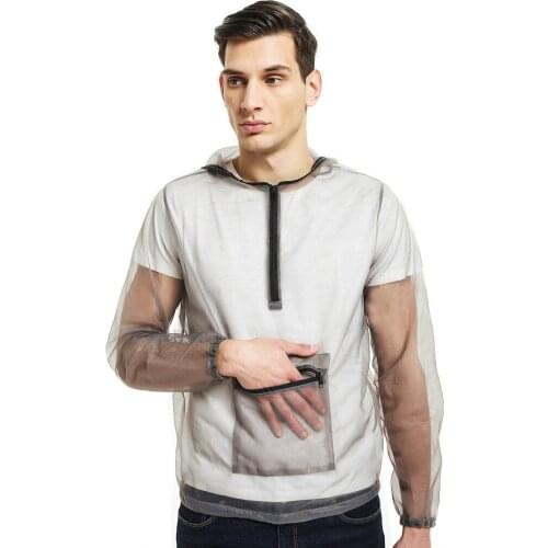 Fishing Anti-mosquito Jacket Mesh Suit Coat With Hood Mosquito Repellent Net Clothing Top Insect-Proof Netting Suit Super Dry