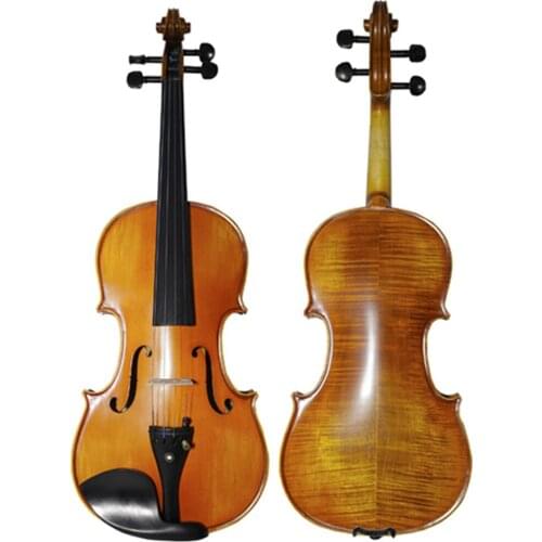 Matt 4/4 Violin Natural Stripes Maple Master Hand-craft Antique Professional Violino Ebony Fingerboard TONGLING Brand