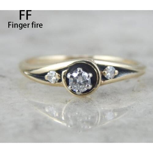 Two sets of simple fashionable 925 standard Silver White Diamond Engagement Wedding Love Ring Size 6-10