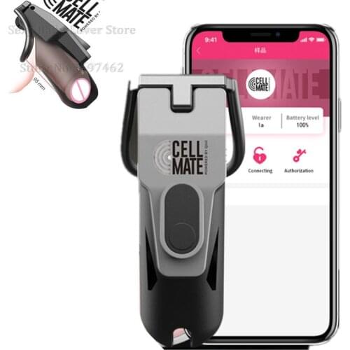 QIUI Male Chastity Cage New APP Controls Anti-Cheating Lock Device Cock Rings Penis Ring Chastity Belt Adult Games Men Sex Toys