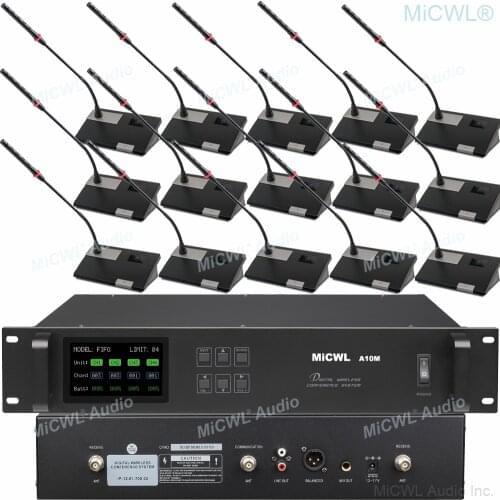 MiCWL 15 Gooseneck Table Council Discuss Digital Wireless Conference Microphones System A10M Series 1 President 14 Delegate Mics