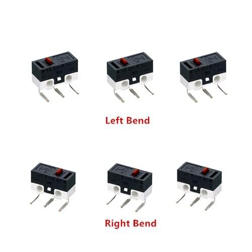 20Pcs Sample Right Angle Bend 3 Pins Micro Snap-acting Mouse Switch Microswitch Right/Left