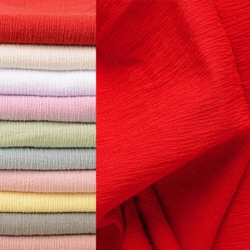 135cm*50cm Solid color double-layer cotton and linen crepe cloth solid color dress texture cloth fabric stitched cloth fabric