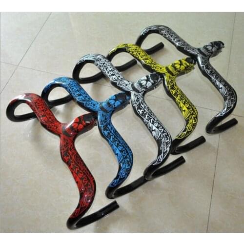 Painted Carbon Road Bike Handlebar UD Bicycle Drop Handlebar Integrated Bar With Stem 400/420/440mm