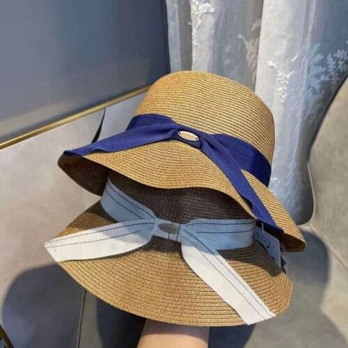 Designer Fisherman Hats Women Korea Fashion Sun Protection Basin Bucket Hat Straw Sun Visor Casual Hat Harajuku Chapeu Panama