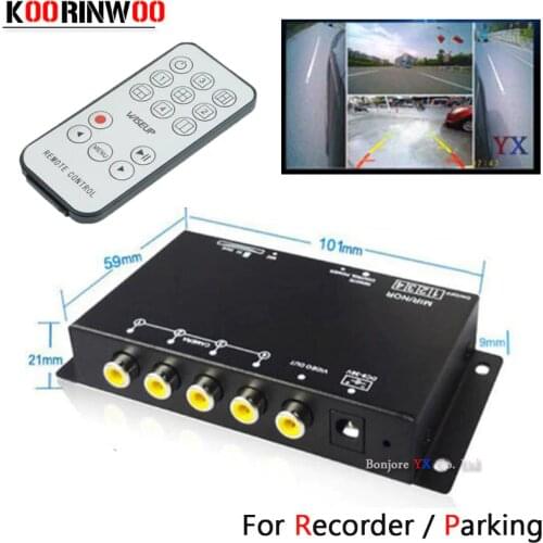 Koorinwoo Panoramic System DVR Box 4 Channels Available for Car Rear view Camera Video Front Side Rear Camera Parking Assistance