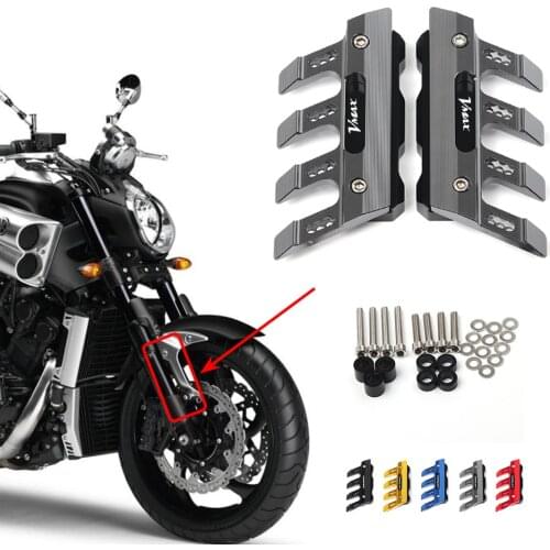 With Logo For YAMAHA VMAX V-MAX Motorcycle Mudguard Front Fork Protector Guard Block Front Fender Anti-fall Slider Accessories