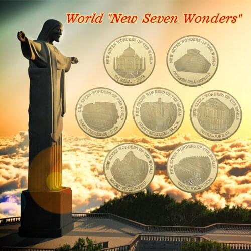 24k Gold Plated Coin Seven Wonders Of The World Colosseum Italy Best Collection Business Gift Coin For Friends Home Decoration