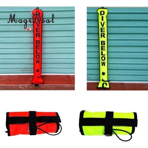 Durable 2x Scuba Diving Sealed Sausage Signal Tube/Surface Marker Buoy Nylon Diver for Water Sport Swimming Diving Accessories
