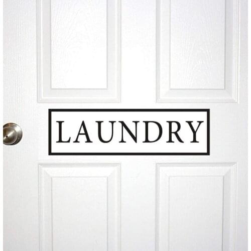 Laundry Room Wall Sticker Vintage Style Vinyl Decal Lettering Letters For Window Door Rectangle Decals Removable Home Decor