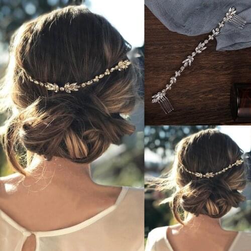 Wedding Hair Comb Decor Rhinestone and Leaf Fashion Elegant Beautiful Accessory for Bride and Bridesmaids can CSV