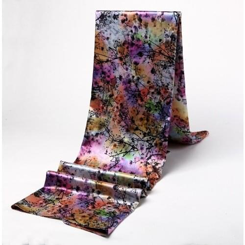 170x75cm Hot Sell mulberry silk fabric nature pure charmuse silk print fabric for dress HF01