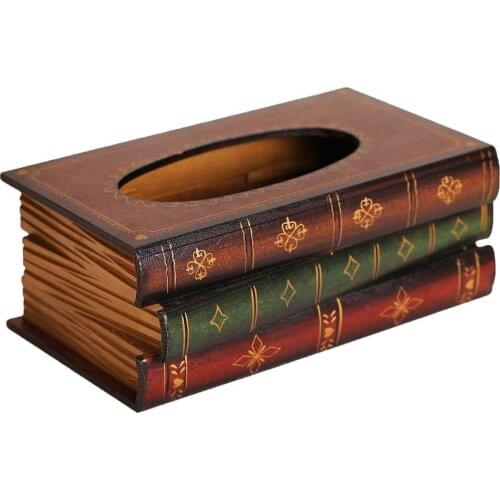 Retro Style Book Shape Tissue Box