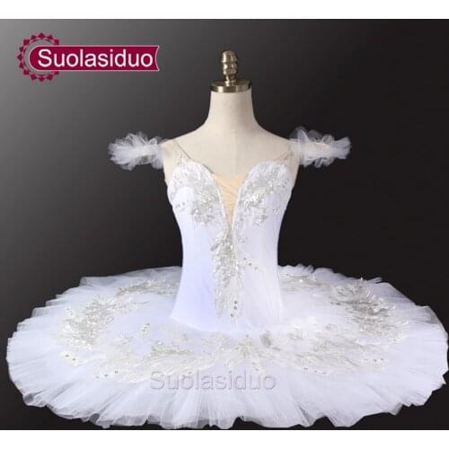 Adult White Swan Lake Ballet Tutu Girls Professional For Performance Classical Ballet Tutu Pancake Children Dancewear SD0022
