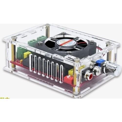 XH-A101 high-power digital amplifier TDA7498 with shell and fan 2*100W power supply DC9-34V Switching Power Supply