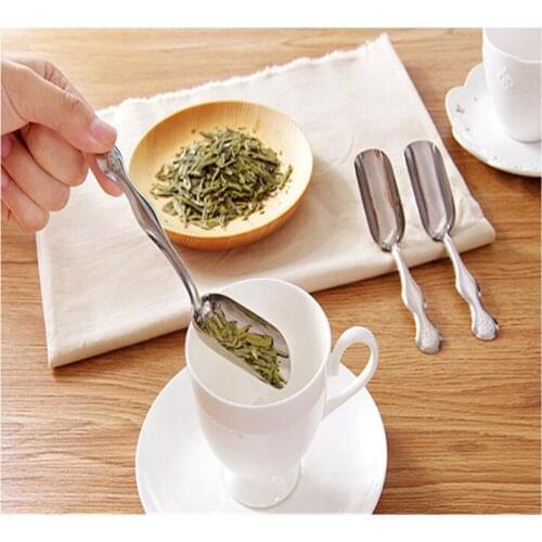 1 PCS Stainless Steal Tea Spoon Coffee Beans Home Kitchen Tools Food Spoon Spade Tools Gifts Afternoon Tea Shovel Tea Ware
