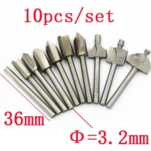 10pcs/set High Speed Steel Woodworking Trimming Grooving Knife Electric Trimming Knives Milling Cutters Wood Carving Cutter Tool