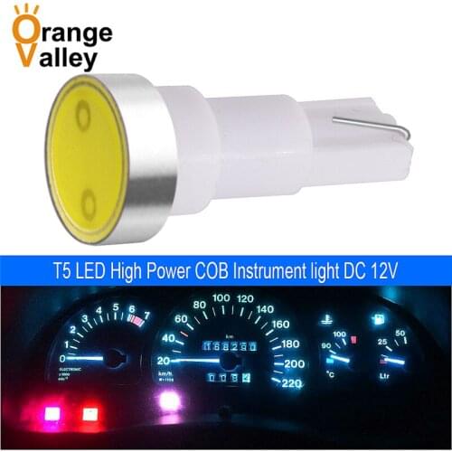 100pcs High Quality T5 COB 74 W1.2W 1W LED Car Auto Dashboard Warning Indicator Instrument Lights Indicator Lights DC 12V