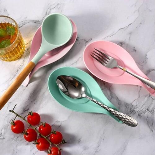 3Pcs Food Grade Spoon Mats Heat Resistant Placemat Tray Chopsticks Rack Glass Coaster Silicone Spoon Pads Holder Kitchen Tools