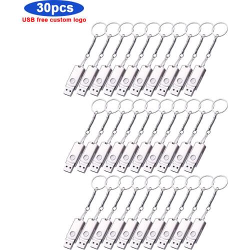 30pcs/lot USB 2.0 Flash Drive techkey pen drive usb 2.0 Pendrive U Disk 4gb 8Ggb 16gb 32gb 64gb metal usb meeting gift free logo