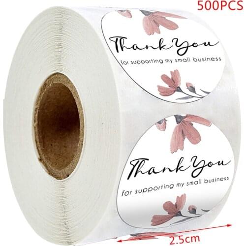 500pcs/roll thank you for supporting my small business Stickers Scrapbooking Sea