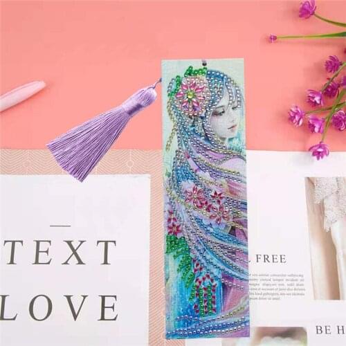 5D Diamond Painting Beauty Bookmark Diamond Embroidery Craft Tassel Book Marks for Books Christmas Gifts