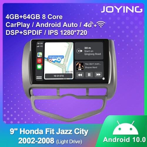 9 Inch Car Multimedia Player Android 10.0 System Support Reverse Camera DSP RDS BT For Honda Fit Jazz City 2002-2008 (Left Drive