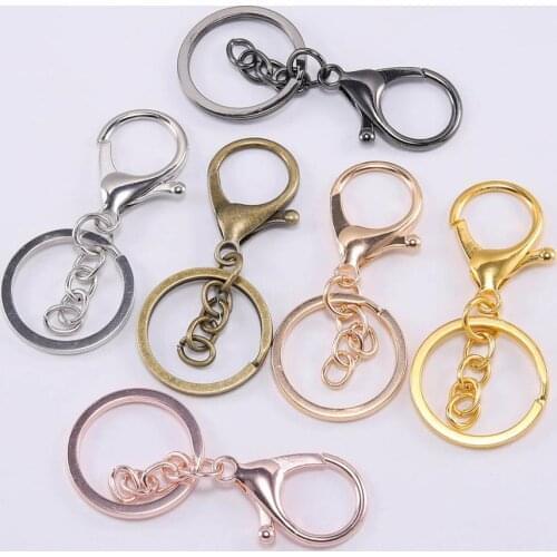 5pcs/lot Key Ring 30mm Keychain Long 70mm Lobster Clasp Key Hooks Keyrings For DIY Key Chains Jewelry Making Finding Accessories