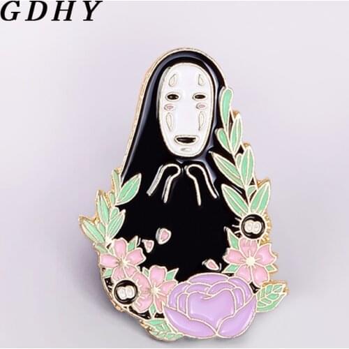 GDHY Cartoon Anime No Face Man Brooches Japan Anime Brooch Badge Miyazaki Hayao Spirited Away Brosche Insigne Abzeichen Pins