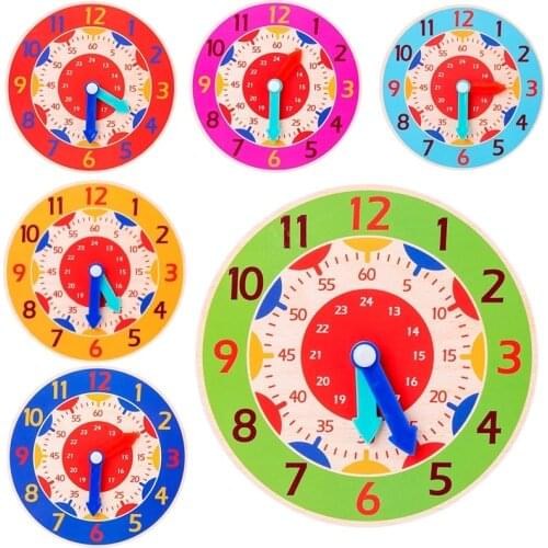 Wood Little Clock Puzzle Toys for Children Kids Time Cognition Colorful Watch Toy Montessori Toys Early Learning Preschool Home