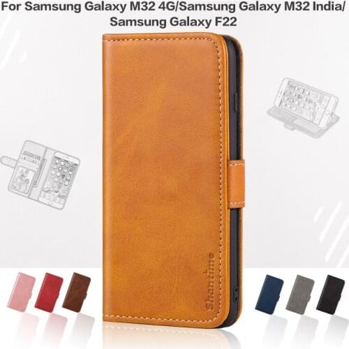 Flip Cover For Samsung Galaxy M32 4G M32 India Case Leather Luxury With Magnet Wallet Case For Samsung Galaxy F22 Phone Cover
