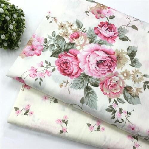 Graceful Big Blooming Peony Flower Green Leaf Printed 100% Cotton Fabric floral fabbric patchwork quilting bedding baby cloth