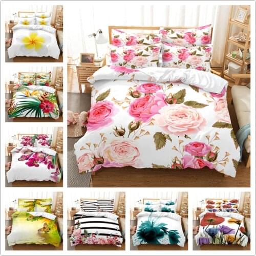 Flower Bedding Duvet Cover Set 3d Digital Printing Bed Linen Fashion Design Comforter Cover Bedding Sets Bed Set