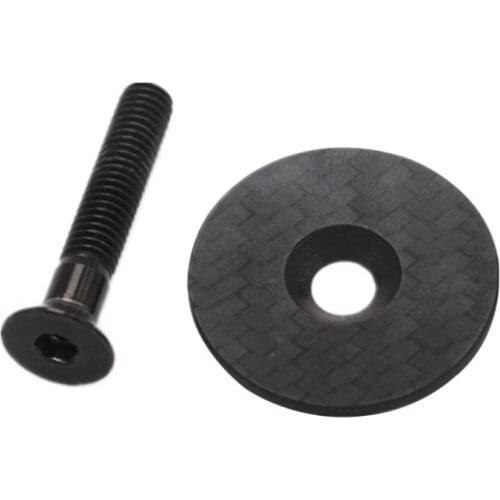 Bicycle Headset Cap Cover Ultralight Carbon Fiber Mountain Road Bike Fork Stem Top Caps With Titanium Alloy Screw