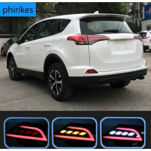 For Toyota RAV4 RAV 4 2016 - 2018 Multi-functions LED Rear Bumper Light Fog Lamp Brake Light Dynamic Turn Signal Reverse Light