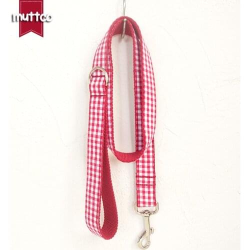 MUTTCO retailing self-designed creative British style dog leash THE RED YUMMY PLAID fashionable beefy dog leashes 5 sizes UDL047