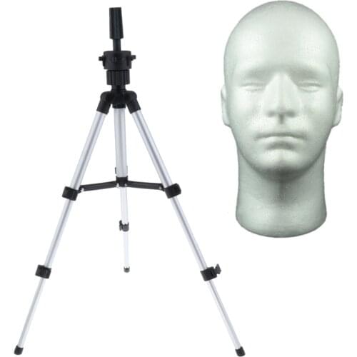Male Foam Mannequin Head Model For Salon Hats Wigs Display With Tripod