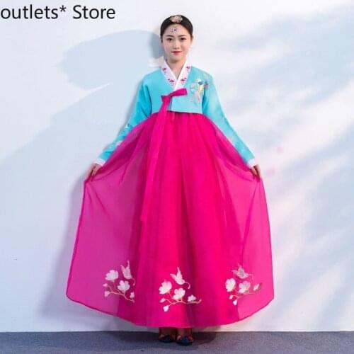 New Hanbok Dress Korean Fashion Clothing Traditional Palace Etiquette Clothing Antique Embroidery Two-piece Suit Asian Dress