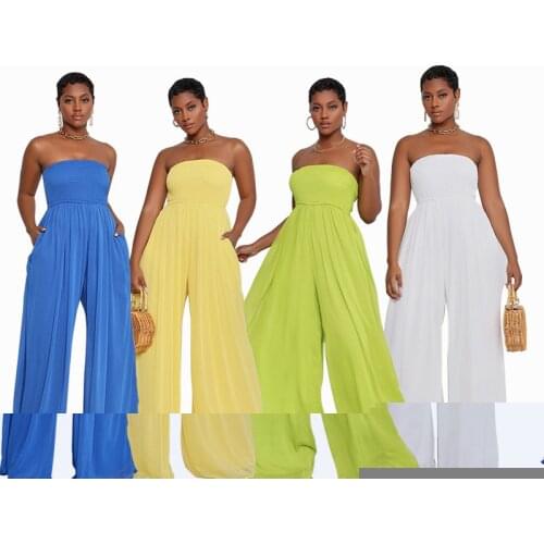 Solid Chiffon Wide Leg Jumpsuit